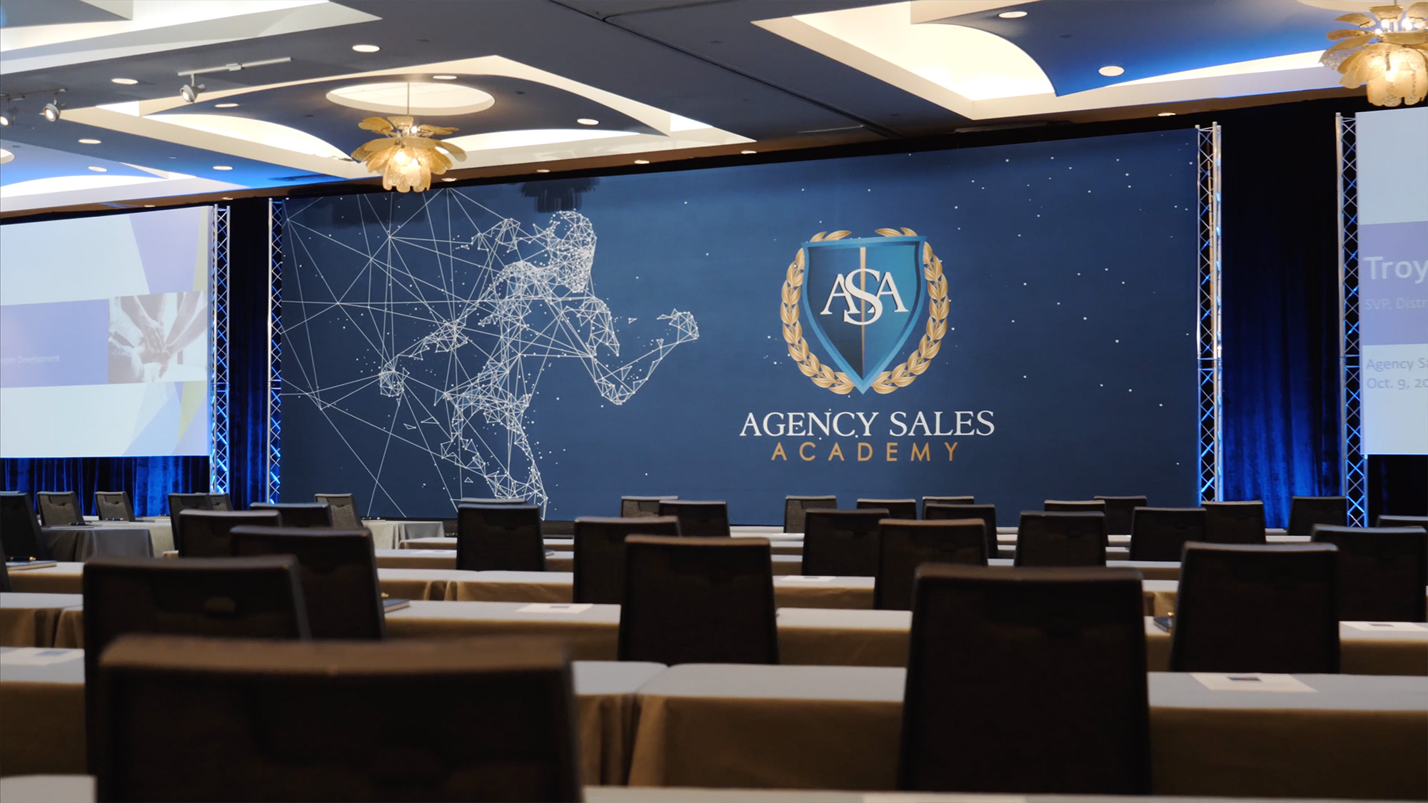 Empty Agency Sales Academy classroom